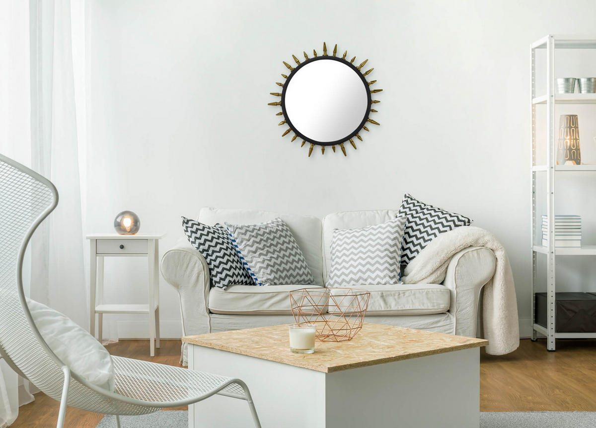 WANDSPIEGEL Gold 52/52 cm - Goldfarben, Metall (52/52/8cm) - KUNSTLOFT