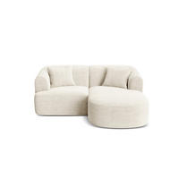 MODULARES-ECKSOFA rechts Campi aus Cord elfenbein 3 Sitzplätze - Ecru, Textil (156/180cm) - Cosmopolitan Design