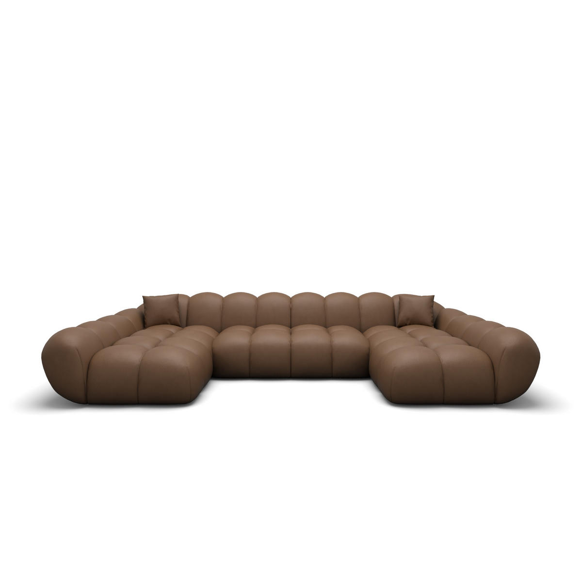 WOHNLANDSCHAFT Liva Braun Kunstleder U-Form XXL Studio - Braun, Kunststoff (330/70/160cm) - VAROYAL