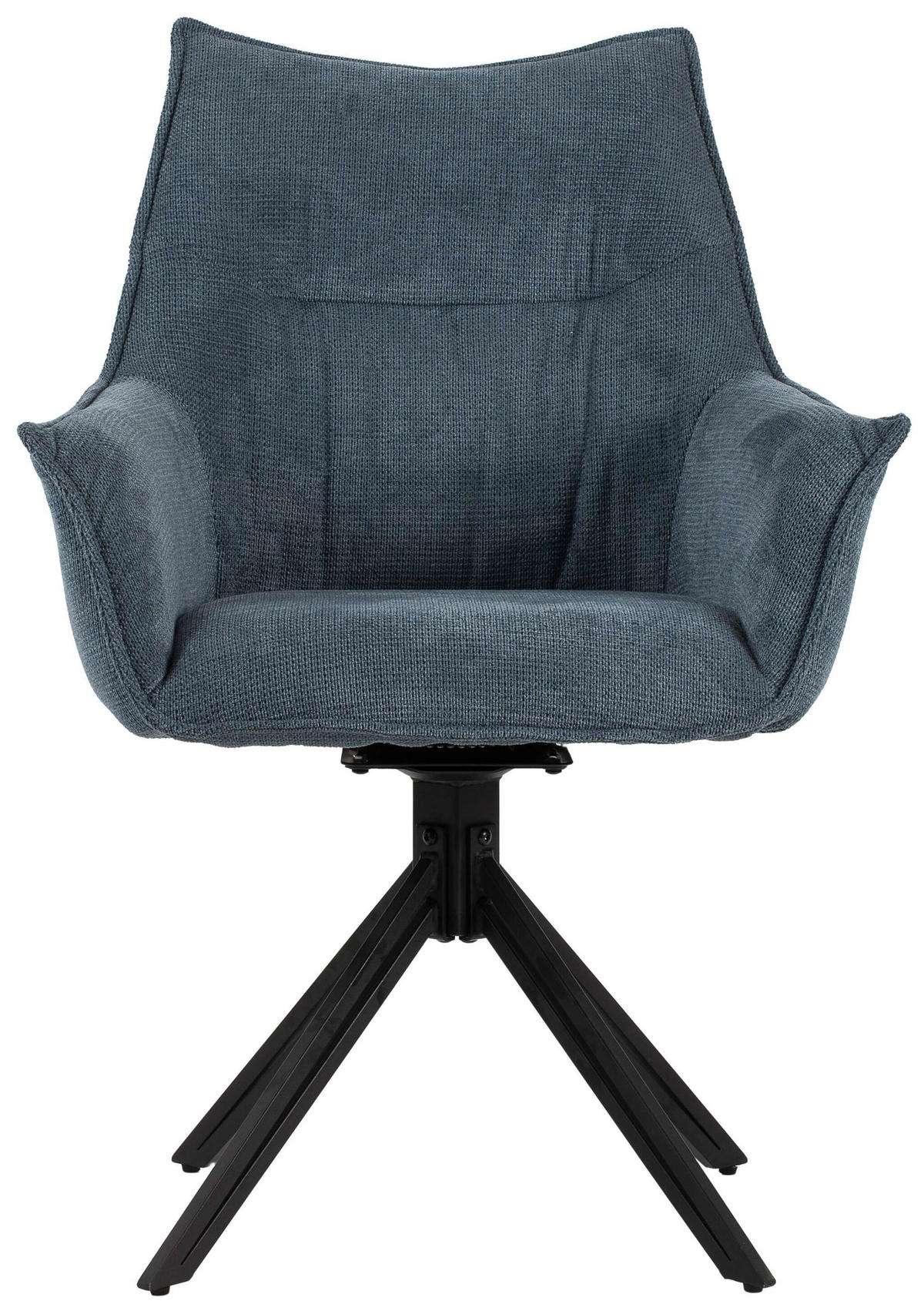 ESSZIMMERSTUHL Ginosa drehbar 60/90/64 cm - Blau/Schwarz, Textil/Metall (62/90/66cm) - Mr. Deko