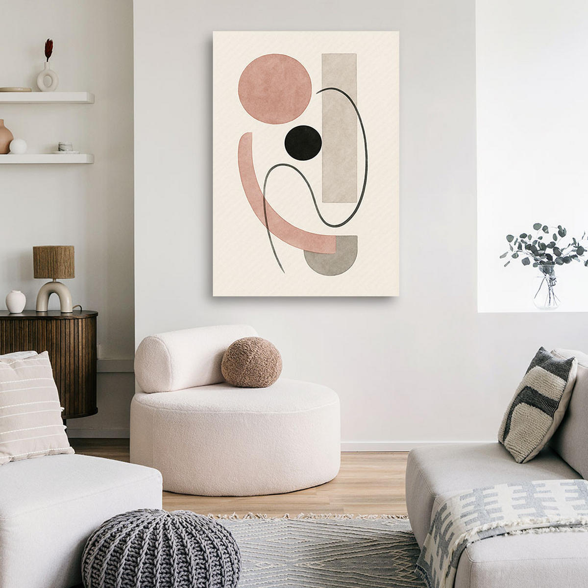 LEINWANDBILD Abstraktion 40x60cm - Beige, Textil (40/60cm) - Feeby