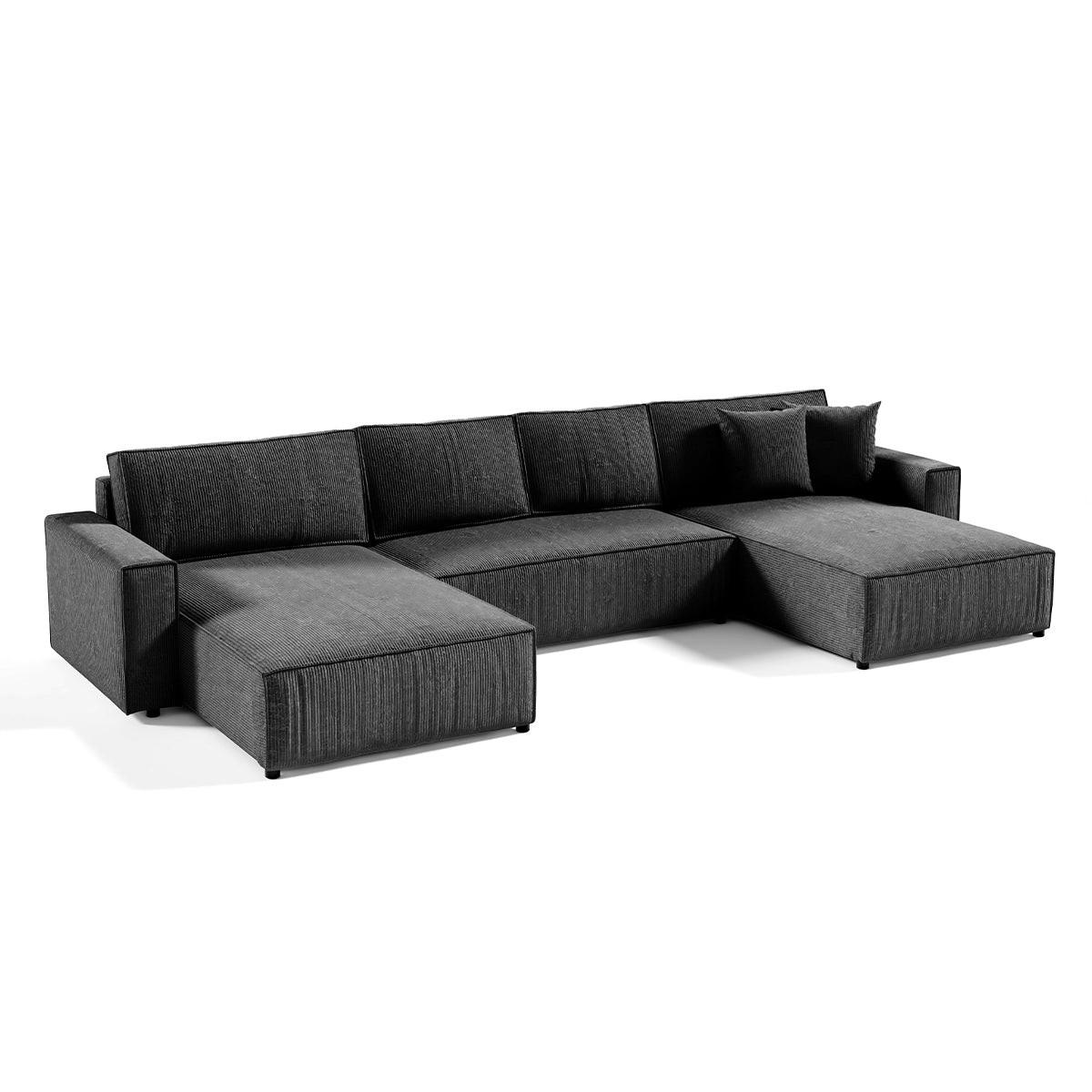 Petits-meubles Panoramasofa Grau 390x85x185 cm