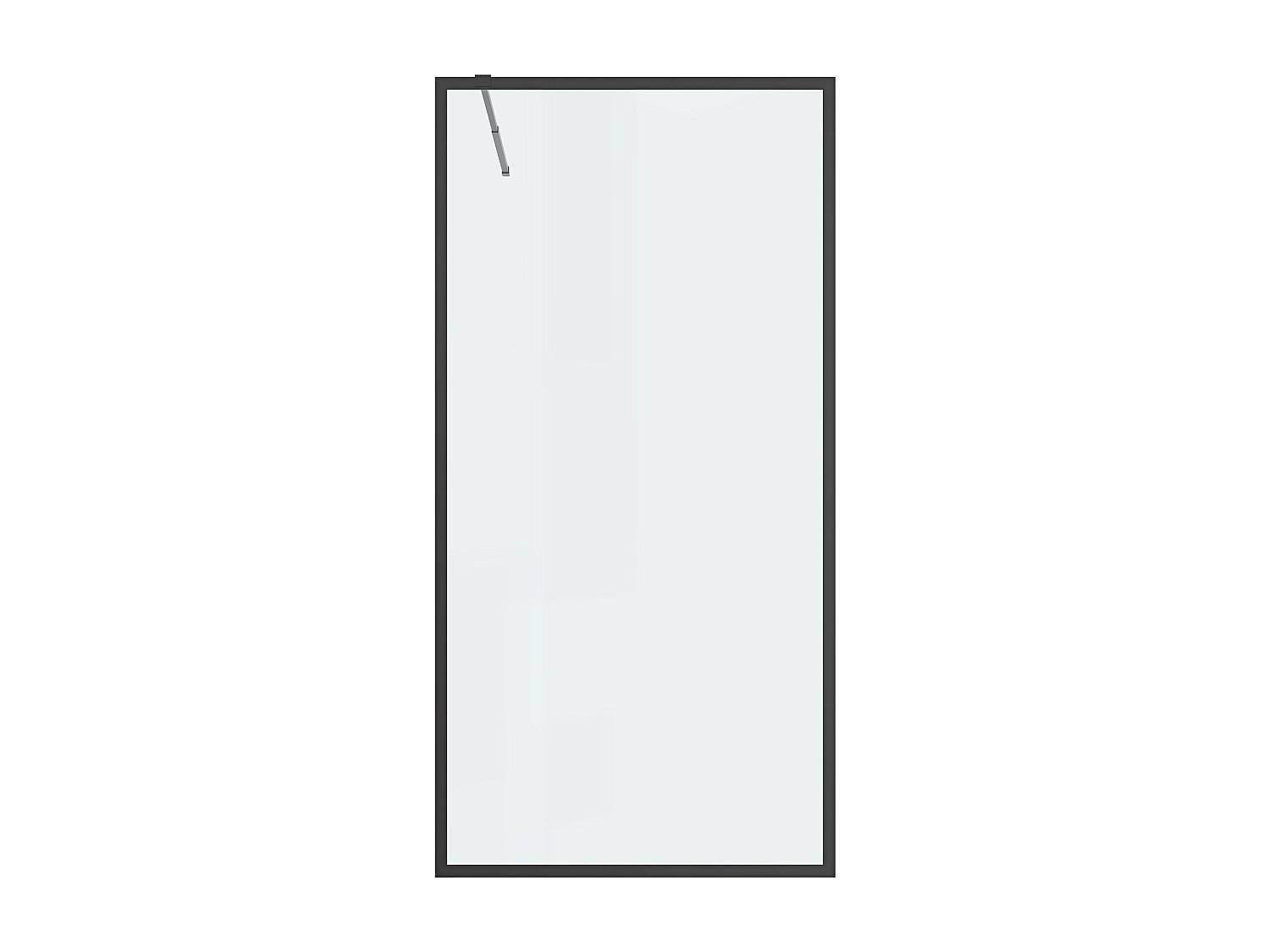 DUSCHWAND - 100 cm x 92 cm - Metall, Glas - Schwarz - AMBERI - Schwarz, Glas/Metall (100/200cm) - Vente-Unique