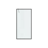 DUSCHWAND - 100 cm x 92 cm - Metall, Glas - Schwarz - AMBERI - Schwarz, Glas/Metall (100/200cm) - Vente-Unique