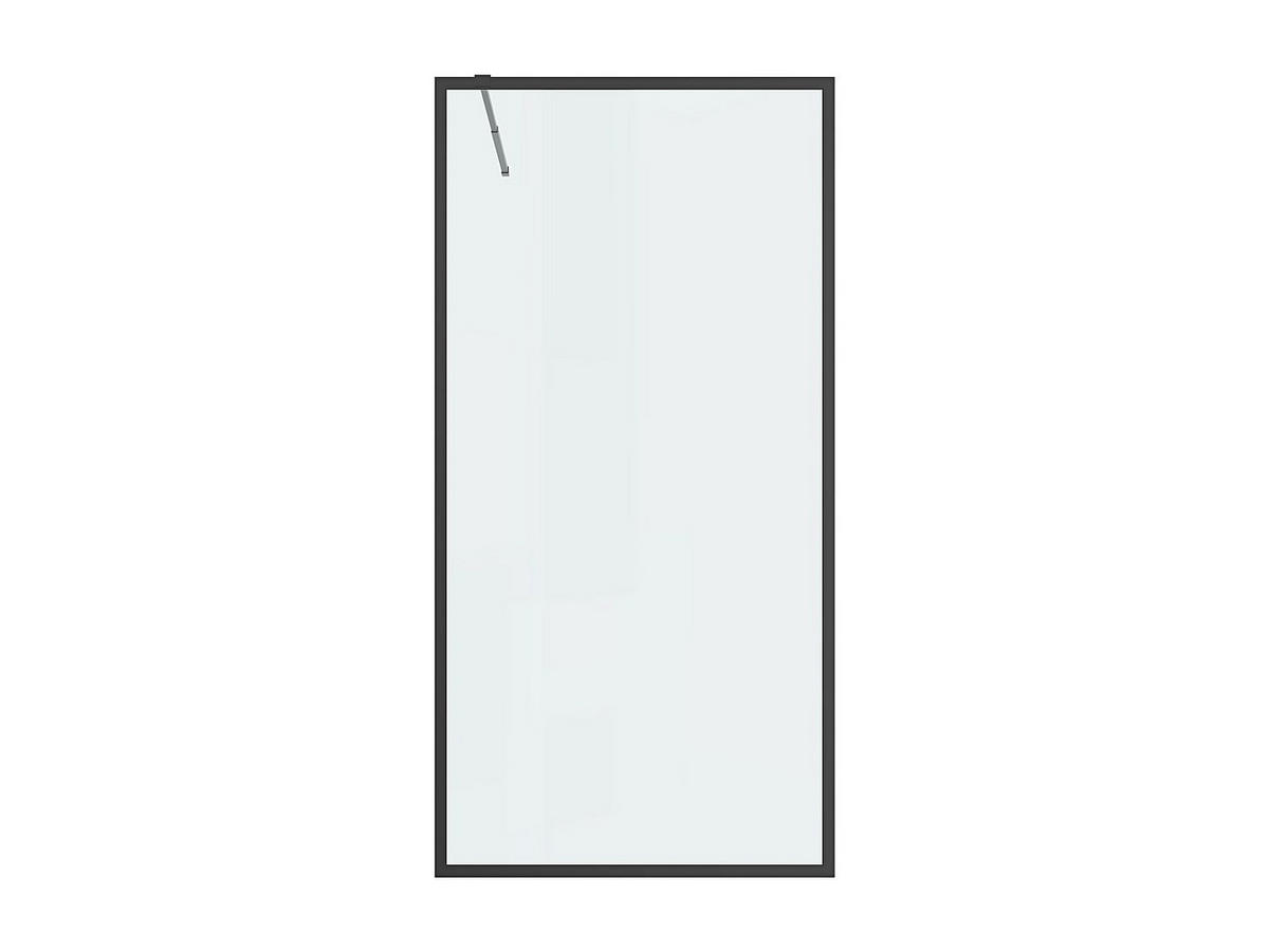 DUSCHTRENNWAND Seitenwand italienische Dusche - 100 x 200 cm - Sicherheitsglas - Schwarz matt - AMBERI - Schwarz, Metall (100/200cm) - Vente-Unique