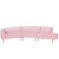 SOFA Samtstoff Rosa Moss - Pink, Textil (350/87/85cm) - Beliani