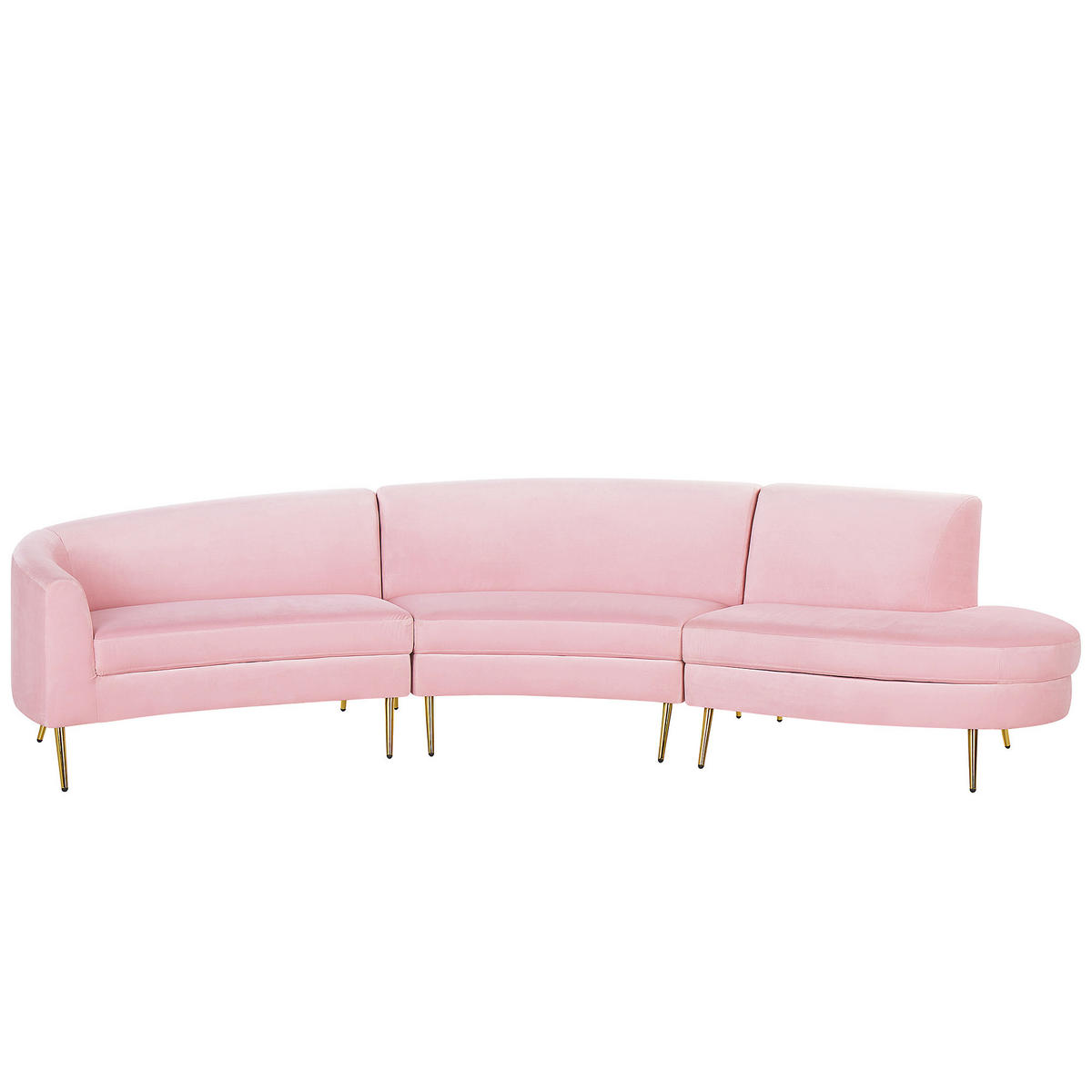 SOFA Samtstoff Rosa Moss - Pink, Textil (350/87/85cm) - Beliani
