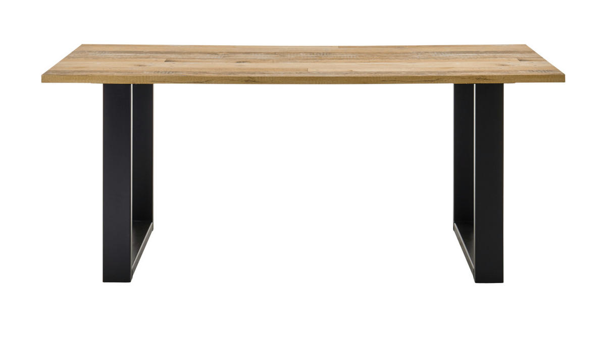 ESSTISCH Used Wood hell, anthrazit 180 cm, Küchentisch für 4-6 Personen - Anthrazit/Naturfarben, Holz/Metall (180/80/76cm) - Furn.Design