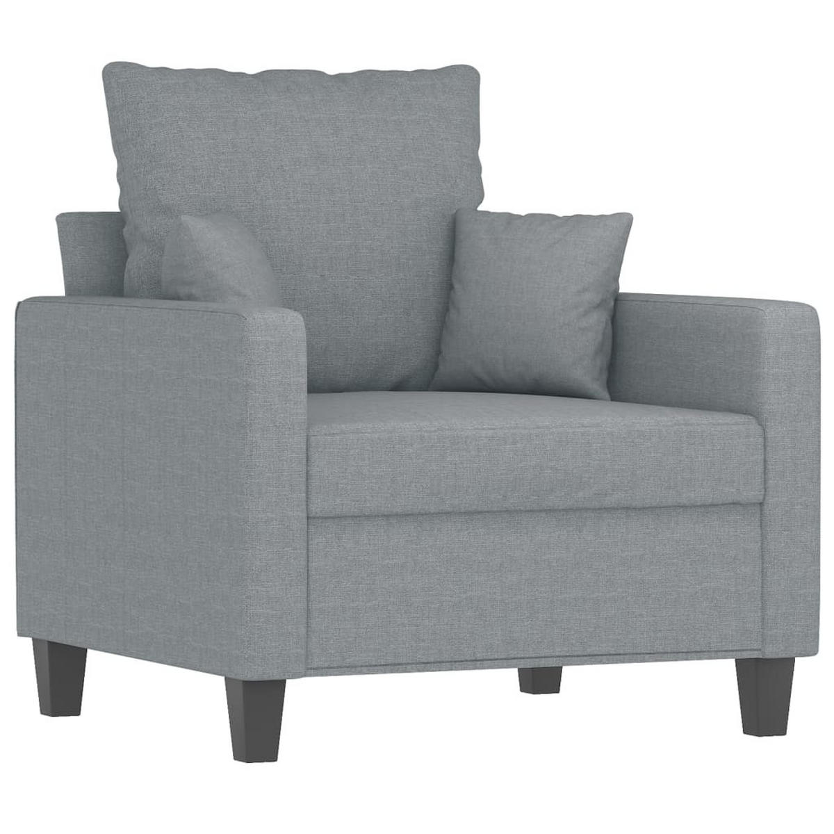 SOFAGARNITUR 4-TLG. Mit Kissen Hellgrau Stoff - Grau, Textil (50/41/60cm) - vidaXL