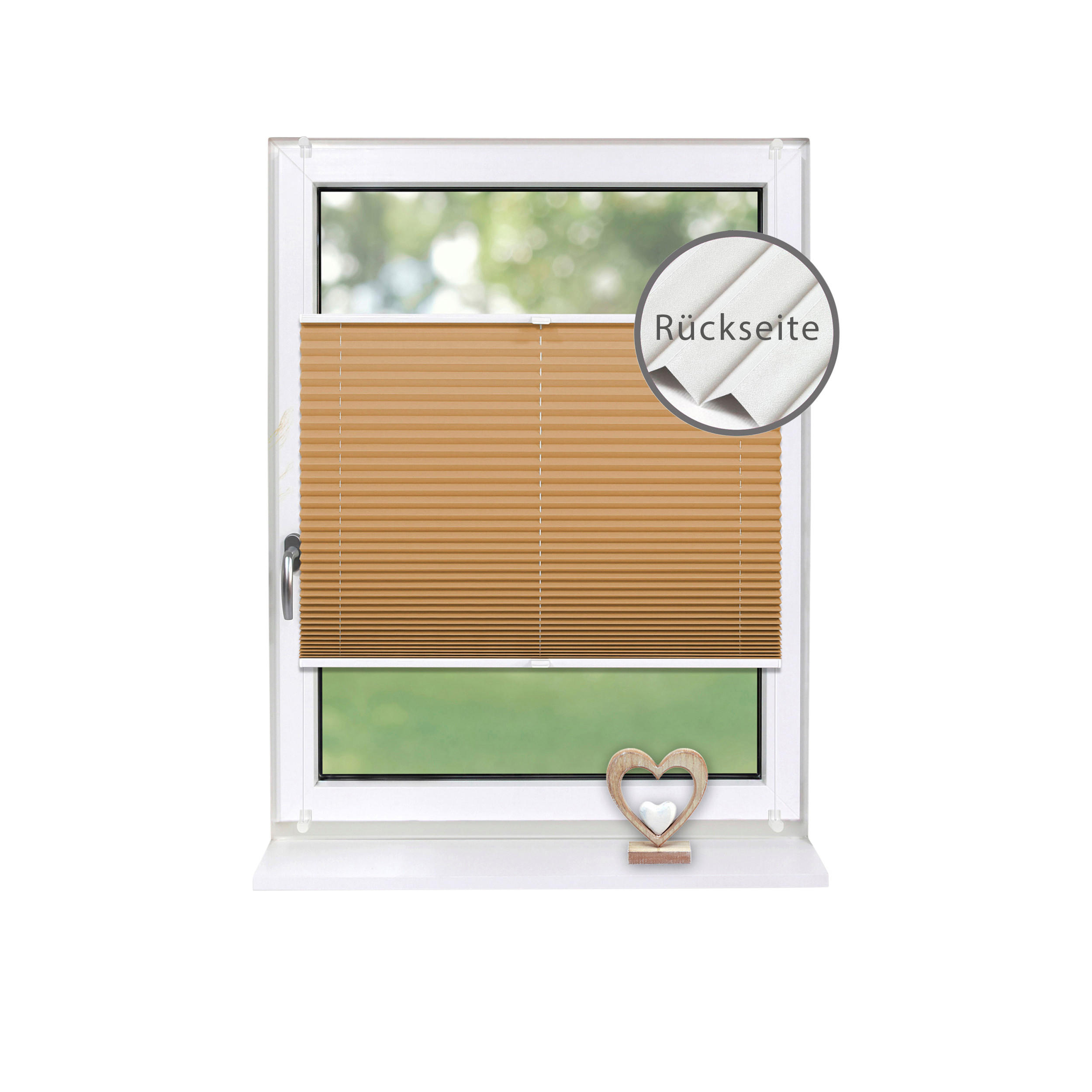 PLISSEE Thermo Basic 115 x 150cm Klemmfix ohne Bohren - Cappuccino, Textil (115/150/150cm) - Deco-Raum