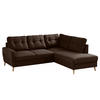 ECKSOFA mit Ottomane - Webstoff - Hellbraun/Dunkelbraun, Textil (230/200cm) - home24
