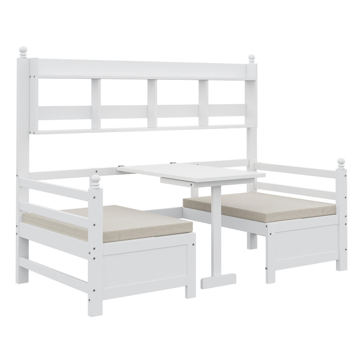 BETT multifunktional 2-in-1 Tisch und Bett Weiß 90/200 cm - Weiß, Holz (90/200cm) - OKWISH