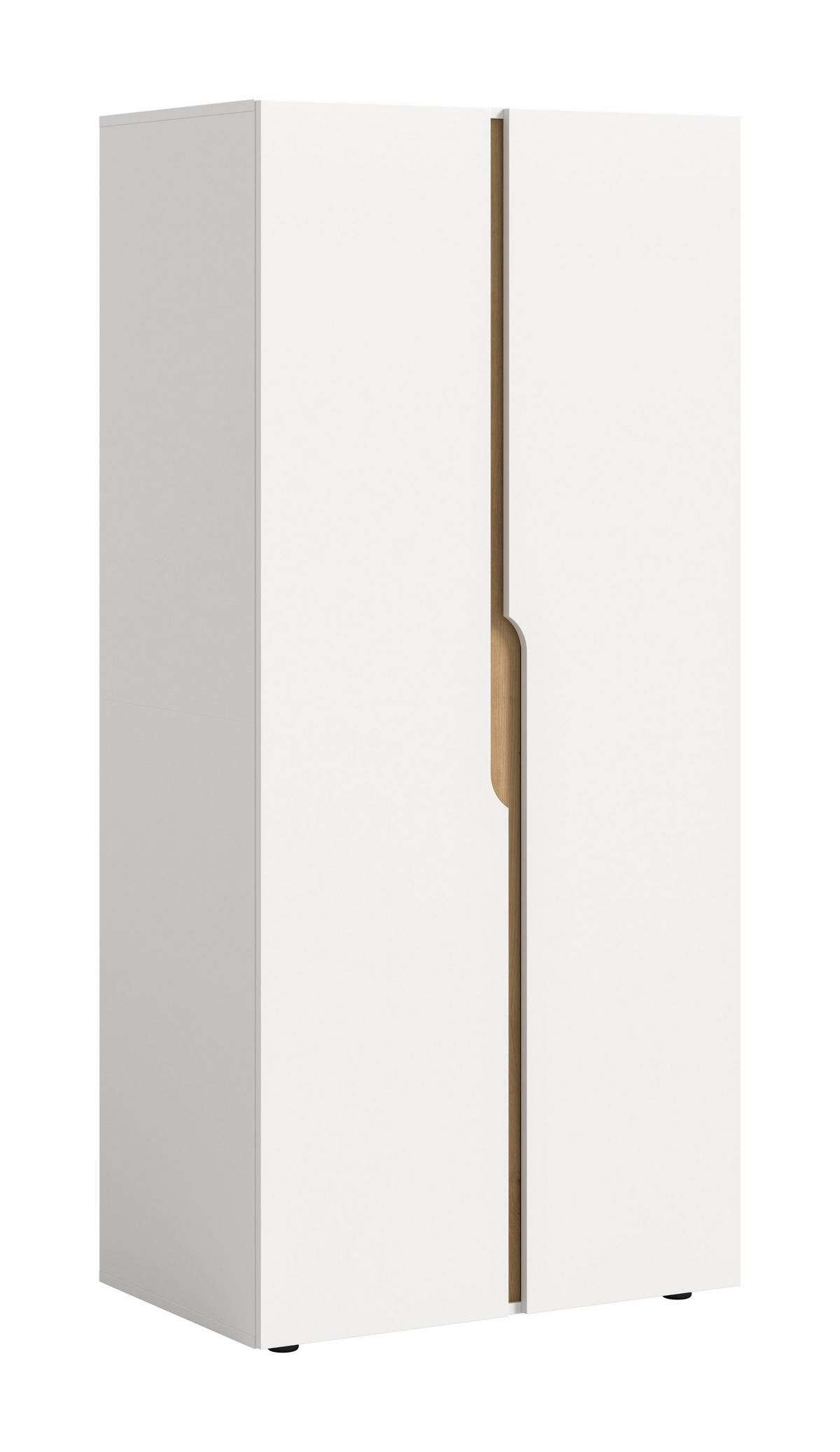 KLEIDERSCHRANK 2-türig ANGA (B/H/T: ca. 80/180/51 cm) in weiß/weiß - Weiß, Holzwerkstoff (80/180/51cm)