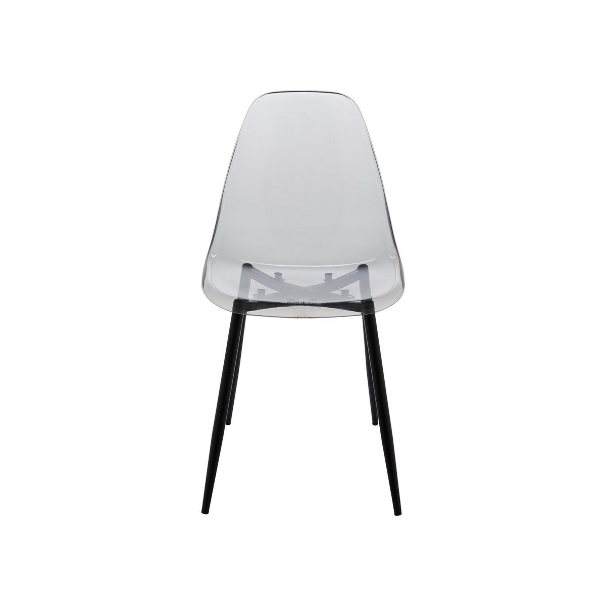 STUHL-SET 6 Stück Plastik Grau 53 x 46 x 81 cm - Grau, Metall (53/81/46cm) - DMORA