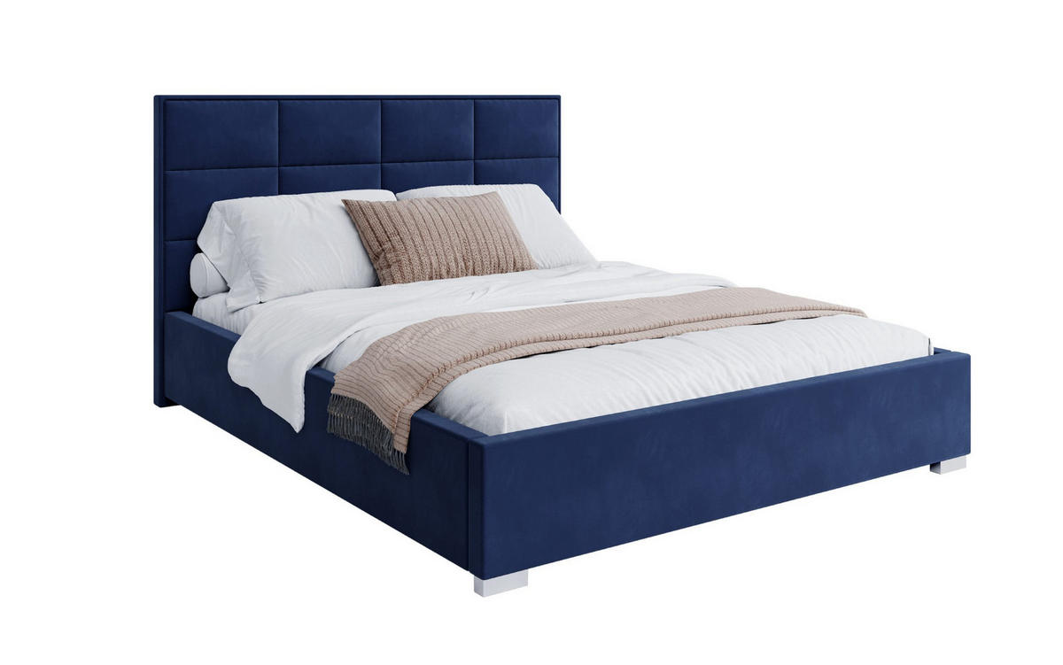 POLSTERBETT APOLLO - Dunkelblau, Holzwerkstoff (180/200cm) - FDM