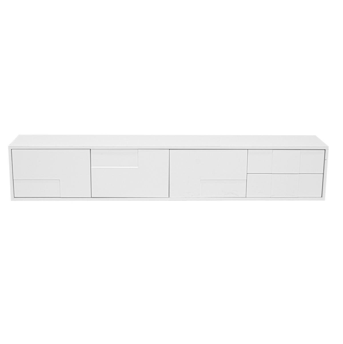 TV-LOWBOARD 170/30/30,5 cm Weiß aus MDF und Spanplatte mit Hochglanz-Optik - Weiß, Holzwerkstoff (30/30.5/170cm) - OKWISH