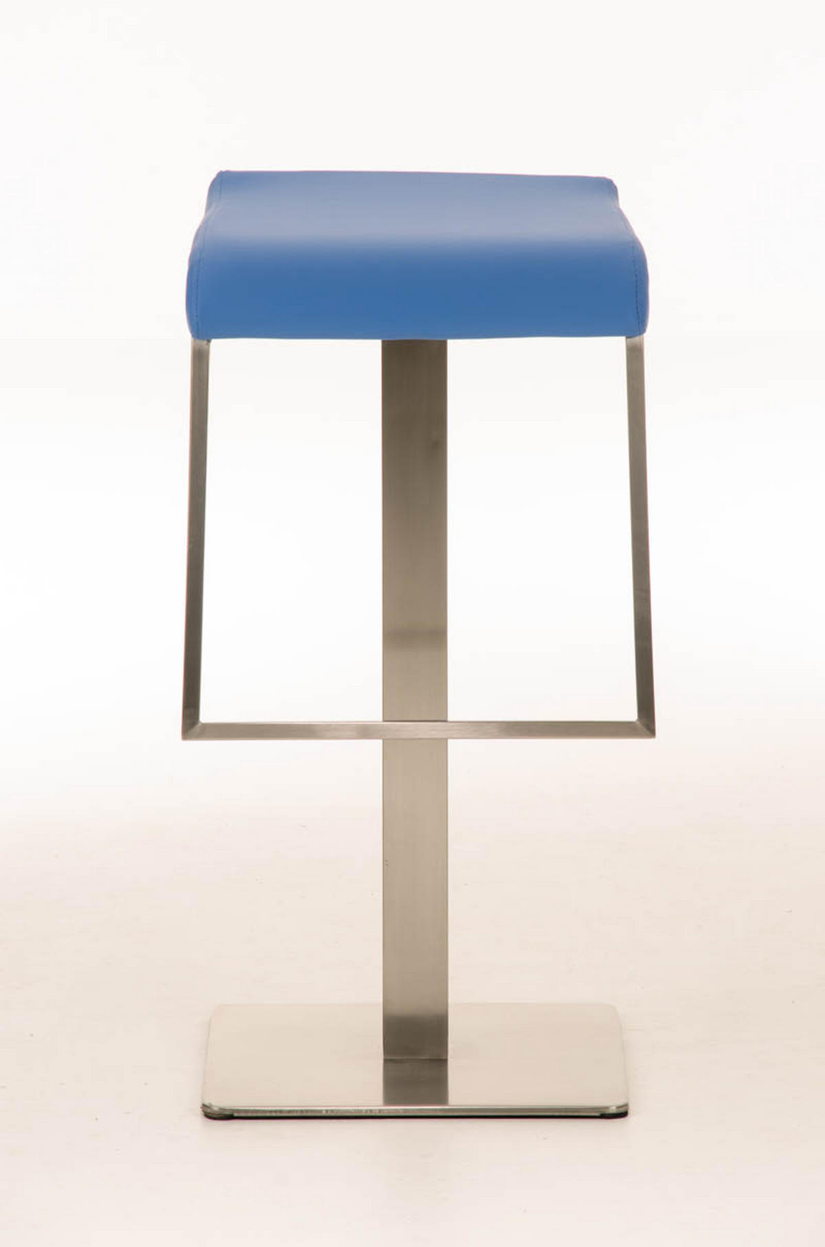 BARHOCKER Lederlook Blau - Blau/Edelstahlfarben, Textil/Metall (39/78/42cm) - CLP