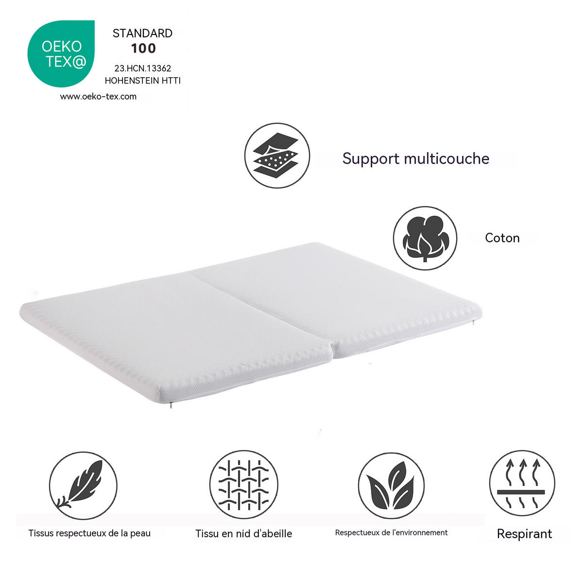 FALTMATRATZE H3 Ergonomisches Gästebett - Weiß, Textil