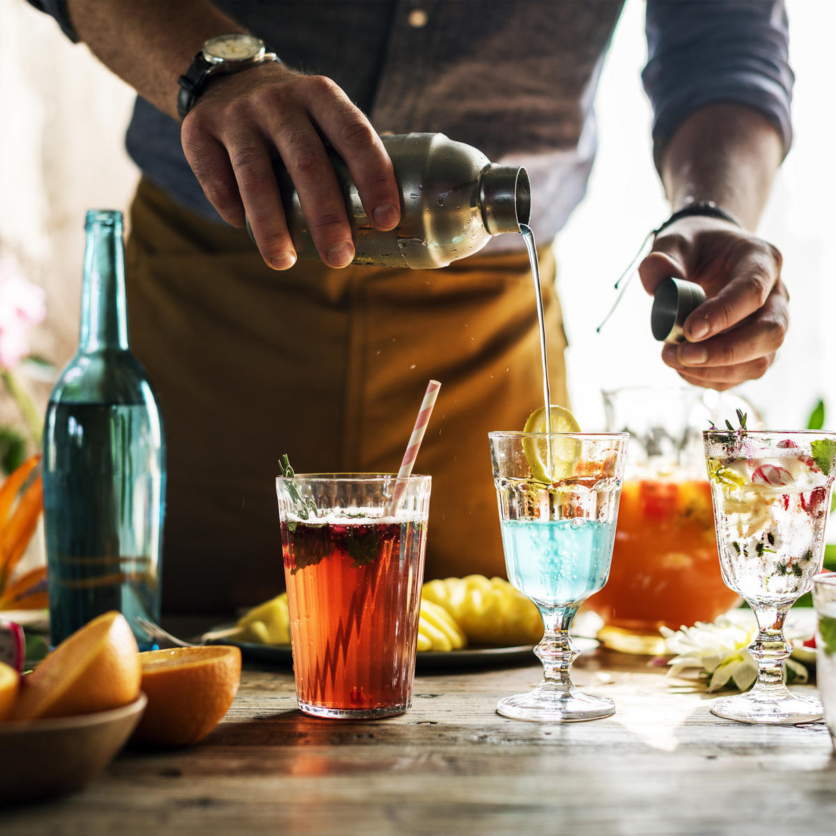 KOKTAILOVÁ súprava 5 ks. - strieborná, kov (25.5/9/29cm) - Relaxdays