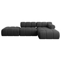 ECKSOFA modulares Sofa Lizur-L1 - 285x160x70 cm Schwarz Velours - Schwarz, Holzwerkstoff/Textil (285/160cm) - ALTDECOR