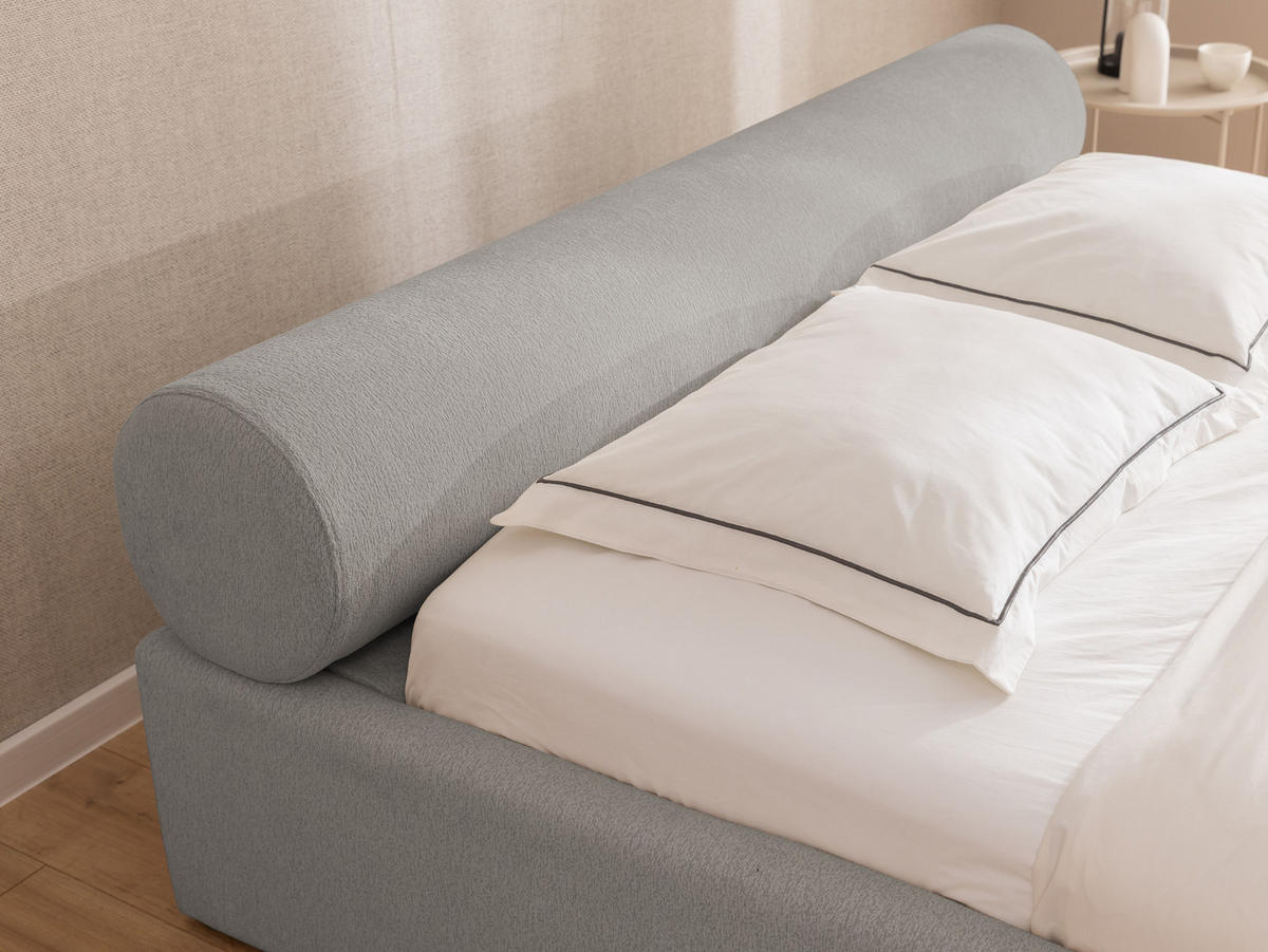 POLSTERBETT 200/200 cm Josy im Designer-Look mit Bettkasten und Lattenrost aus Grau Chenille-Stoff - Schwarz/Grau, Holz/Kunststoff (200/200cm) - S-Style Möbel