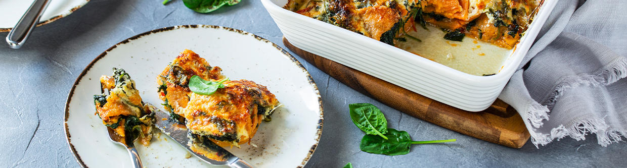 XXXLecker Rezept Suesskartoffel Spinat Auflauf