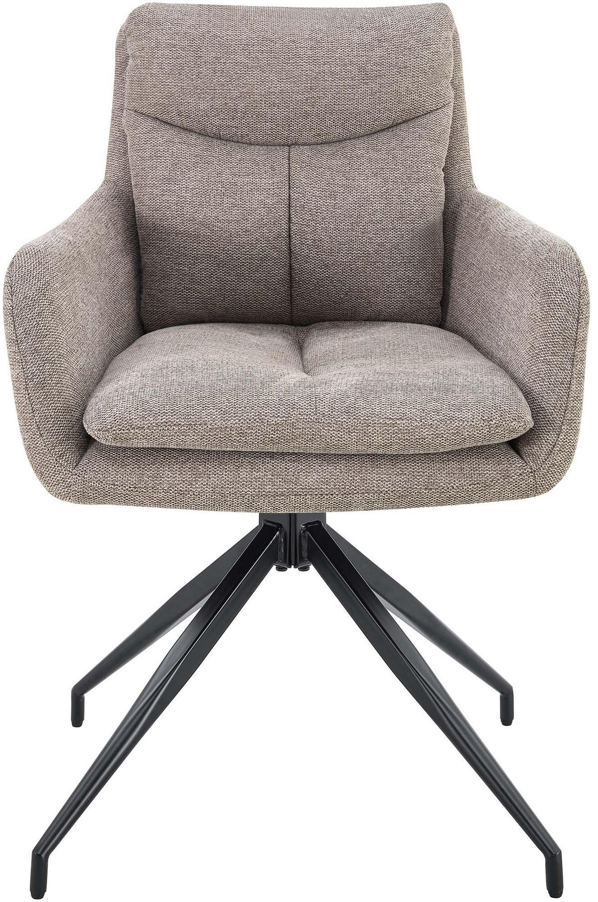 ESSZIMMERSTUHL 2er Set Stoff Taupe - Taupe, Textil/Metall (57/83/62cm) - CLP