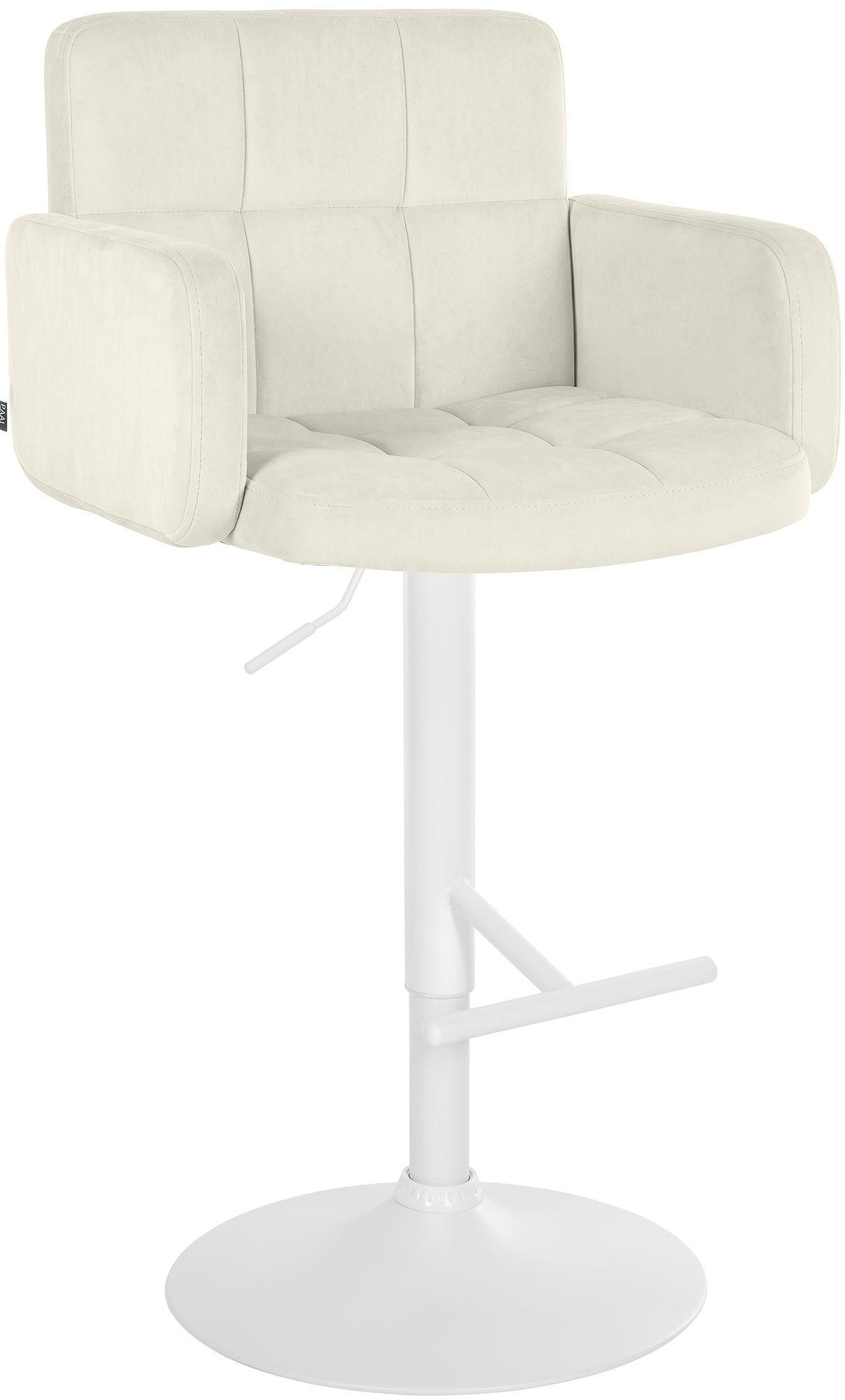 BARHOCKER Samt Creme - Creme/Weiß, Textil/Metall (60/93/56cm) - CLP