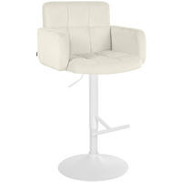 BARHOCKER Samt Creme - Creme/Weiß, Textil/Metall (60/93/56cm) - CLP