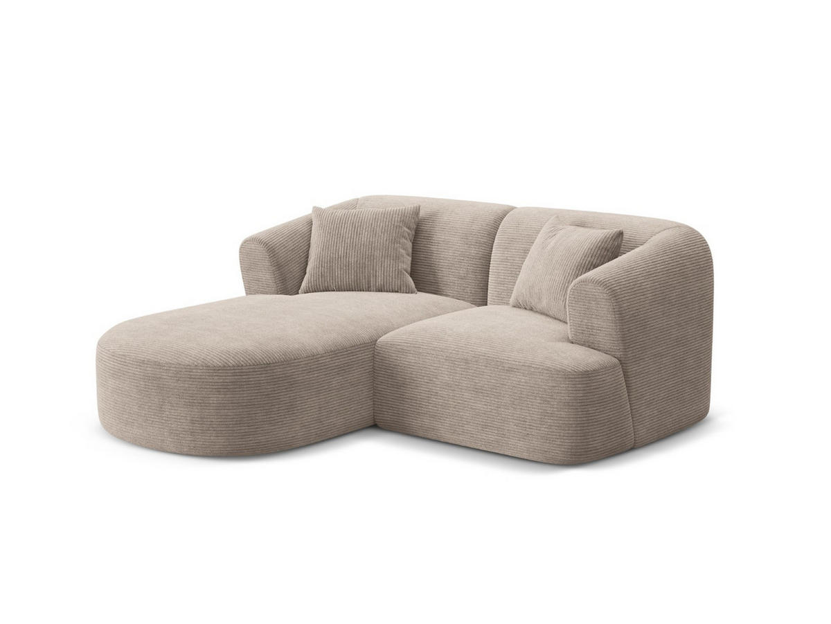MODULARES-ECKSOFA links Campi aus Cord cappuccino 3 Sitzplätze - Cappuccino, Textil (156/180cm) - Cosmopolitan Design