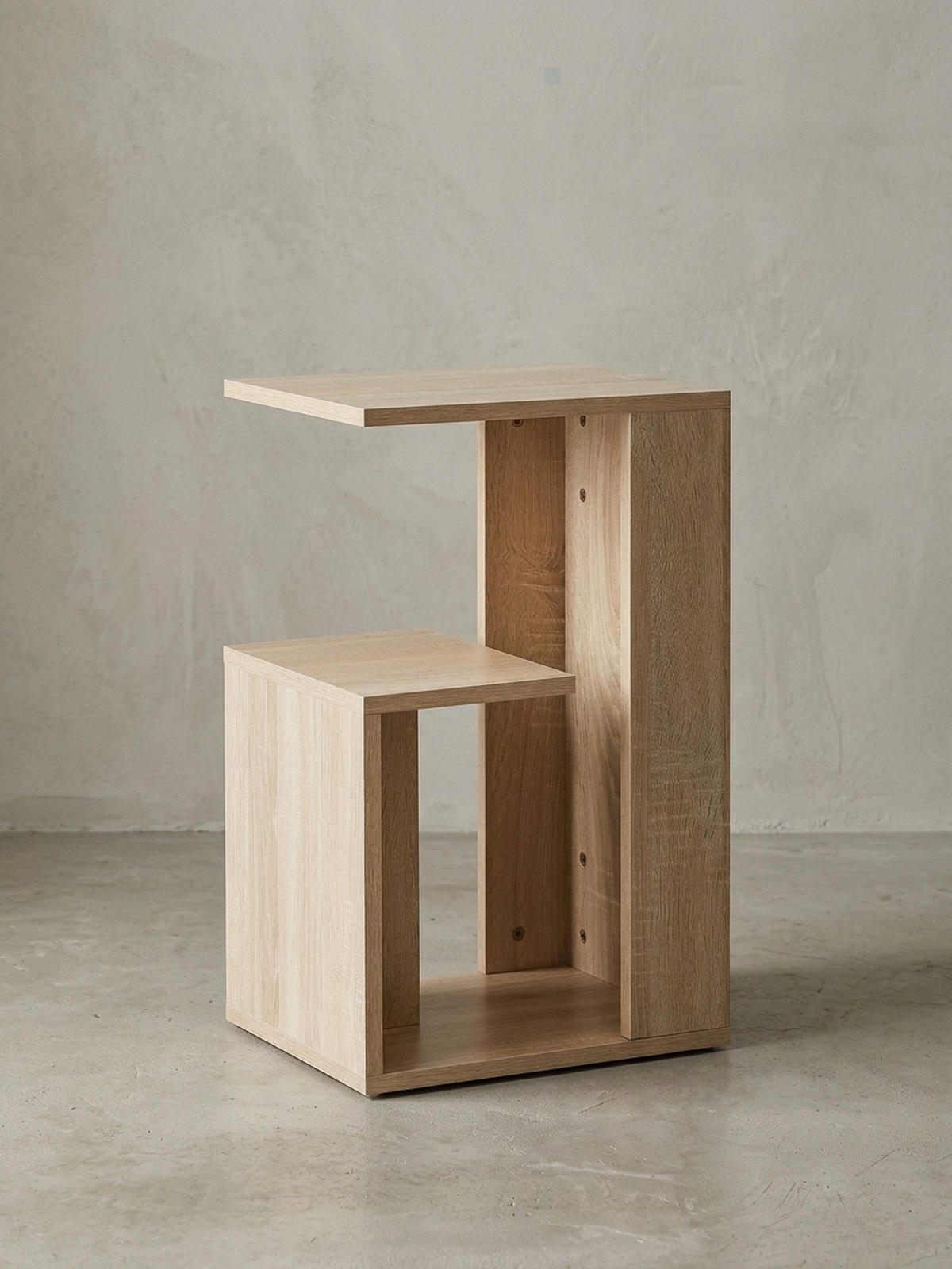 BEISTELLTISCH Holz 3 Ablagen Melaminbeschichtung BRENTA, Beige 35x30x61 cm - Beige, Holz (30/35/61cm) - KADIMA DESIGN