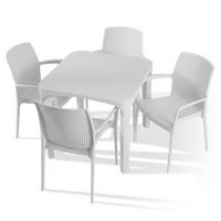 GARTENMÖBEL-SET LEOPSI, RANTU 5-tlg, Weiß - Weiß, Kunststoff - KONSIMO®