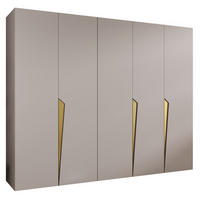 DREHTÜRENSCHRANK 202/250/52 5-türig - Beige/Goldfarben, Holz/Metall (250/202/52cm) - Abiks Möbel
