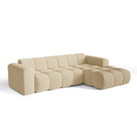 ECKSOFA rechtwinklig BLOOM Frottee Beige 284cm - Beige, Textil (284/164cm) - Premium Interiors