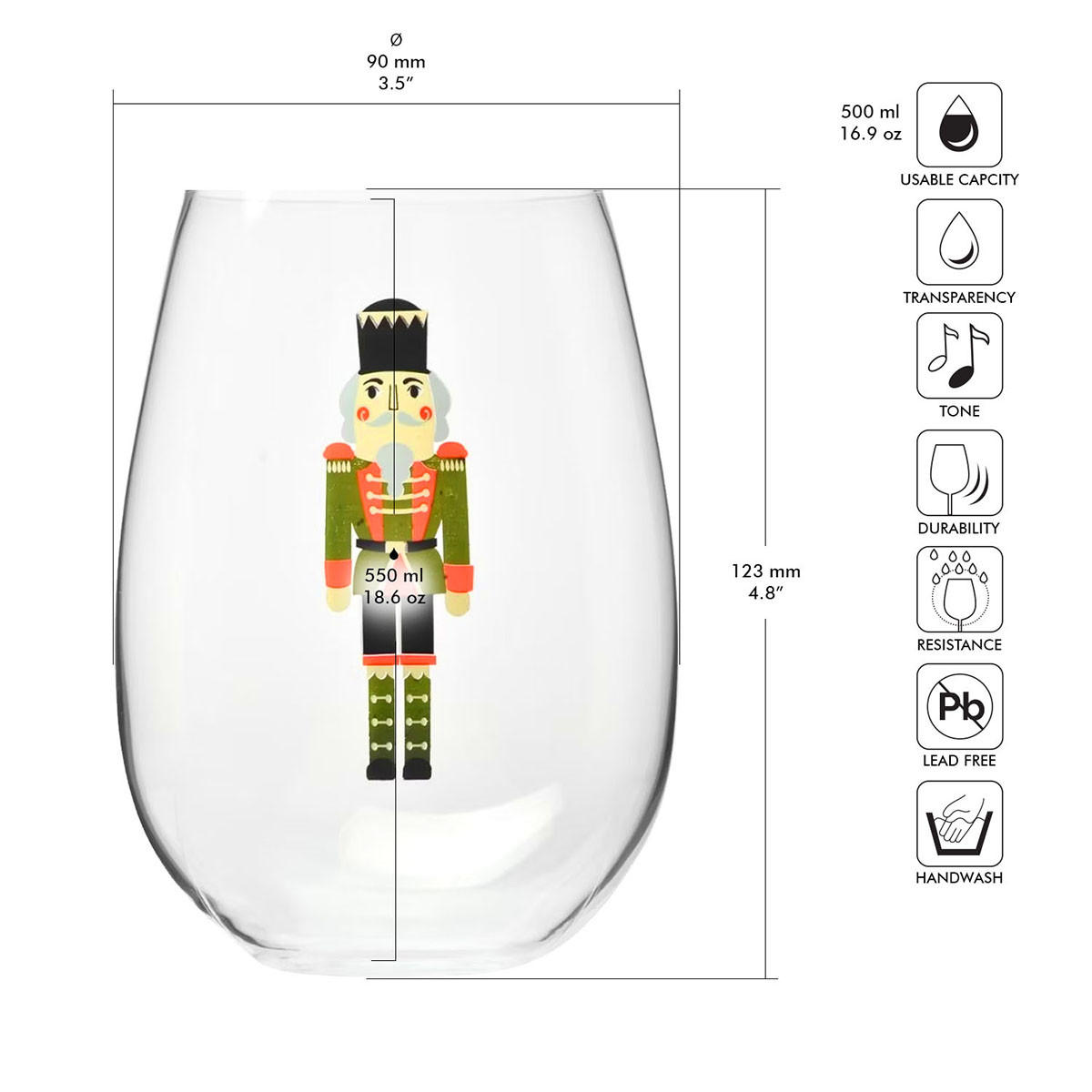 WEIHNACHTSGLÄSER JOLLY, 3ER-SET, 550 ML - Transparent, Glas (0.55L) - Krosno Glass