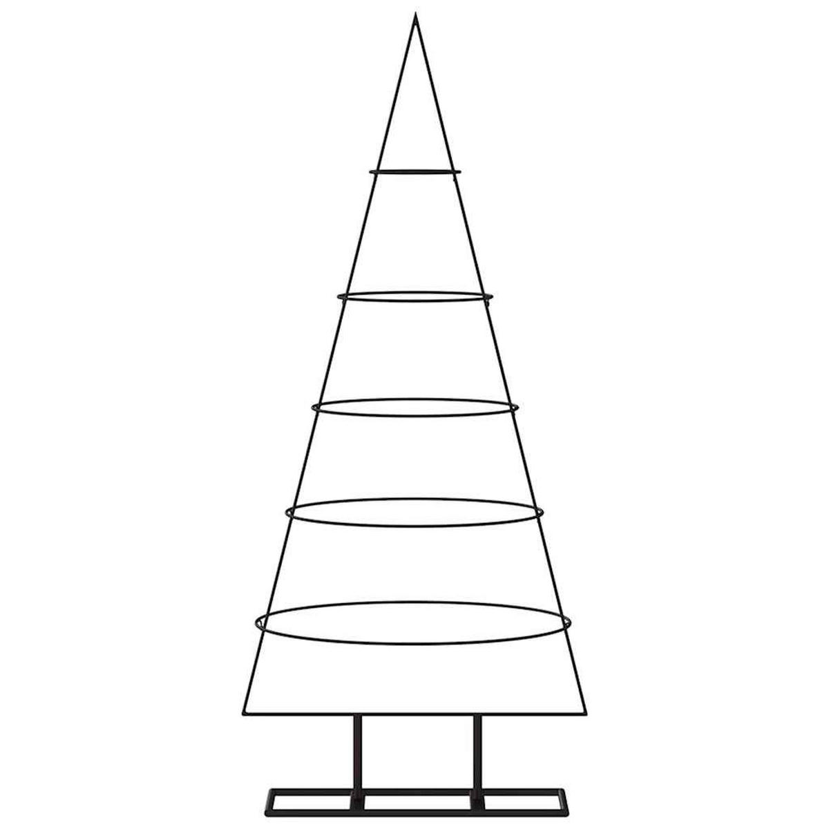 WEIHNACHTSBAUM Metall 125 Cm Pulverbeschichteter Stahl - Schwarz, Metall (125cm) - vidaXL