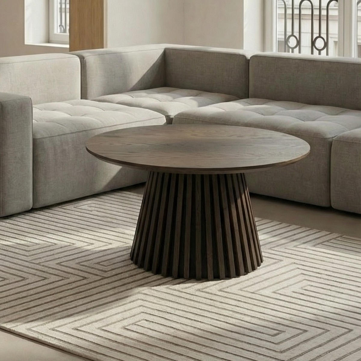 COUCHTISCH rund Räuchereiche 80/80/45 cm - Braun, Holzwerkstoff (80/80/45cm) - Furnhouse