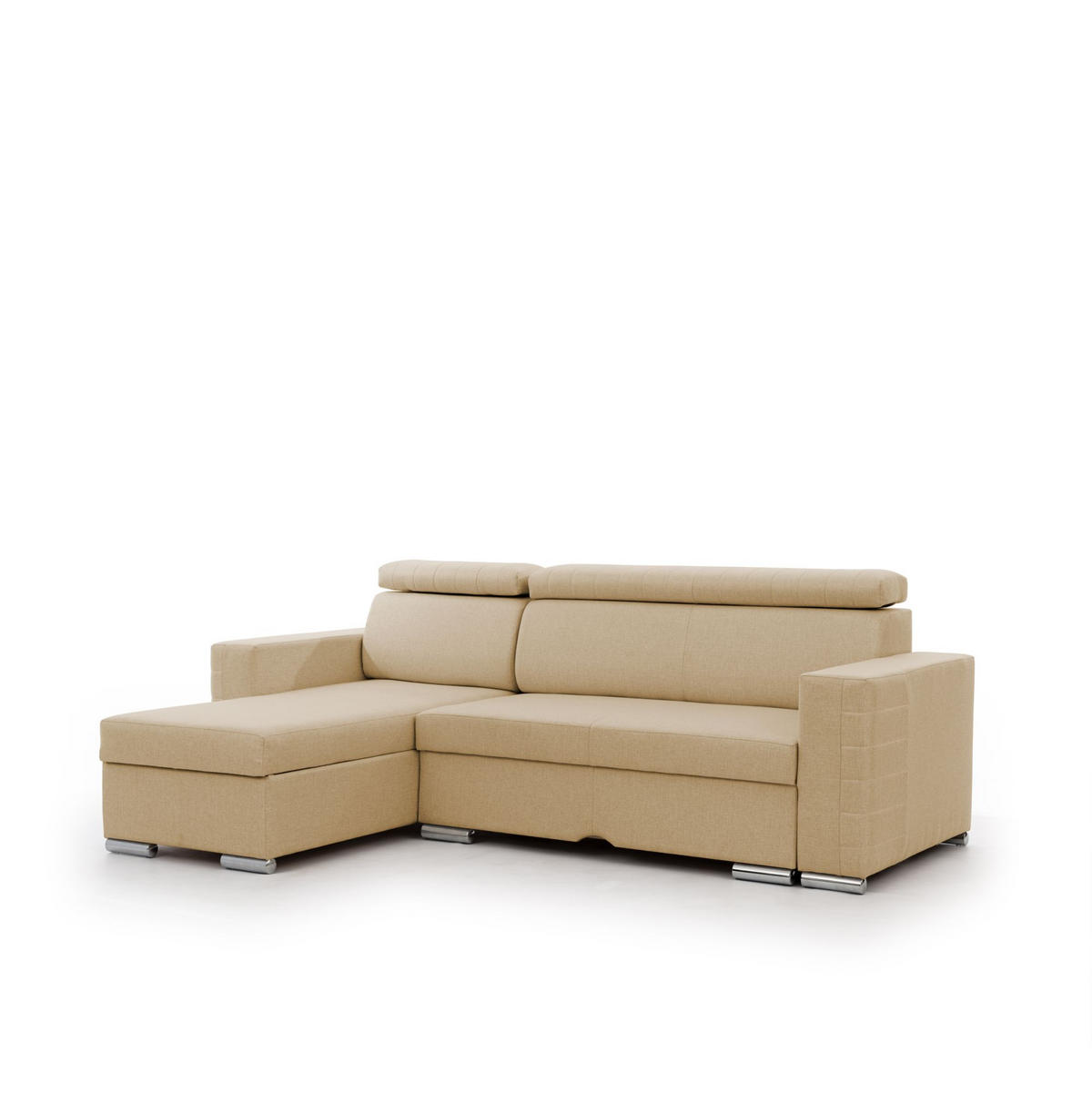 ECKSOFA Canton In Liverpool - Beige, Holzwerkstoff/Textil (260/173cm) - Fun Möbel