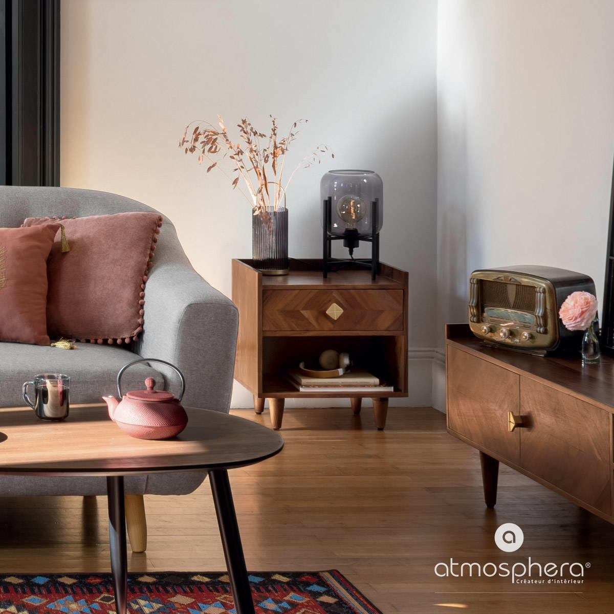 ZIERKISSEN Pompons 40/40 cm - Orange, Textil (40/40cm) - Atmosphera Createur d´interieur