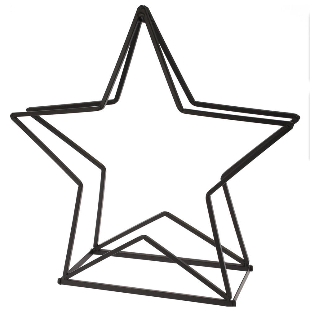 KAMINHOLZSTÄNDER Stern Schwarz 14/14/32 cm Metall - Schwarz, Metall (14/32/14cm) - Mondex