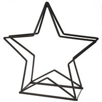 KAMINHOLZSTÄNDER Stern Schwarz 14/14/32 cm Metall - Schwarz, Metall (14/32/14cm) - Mondex