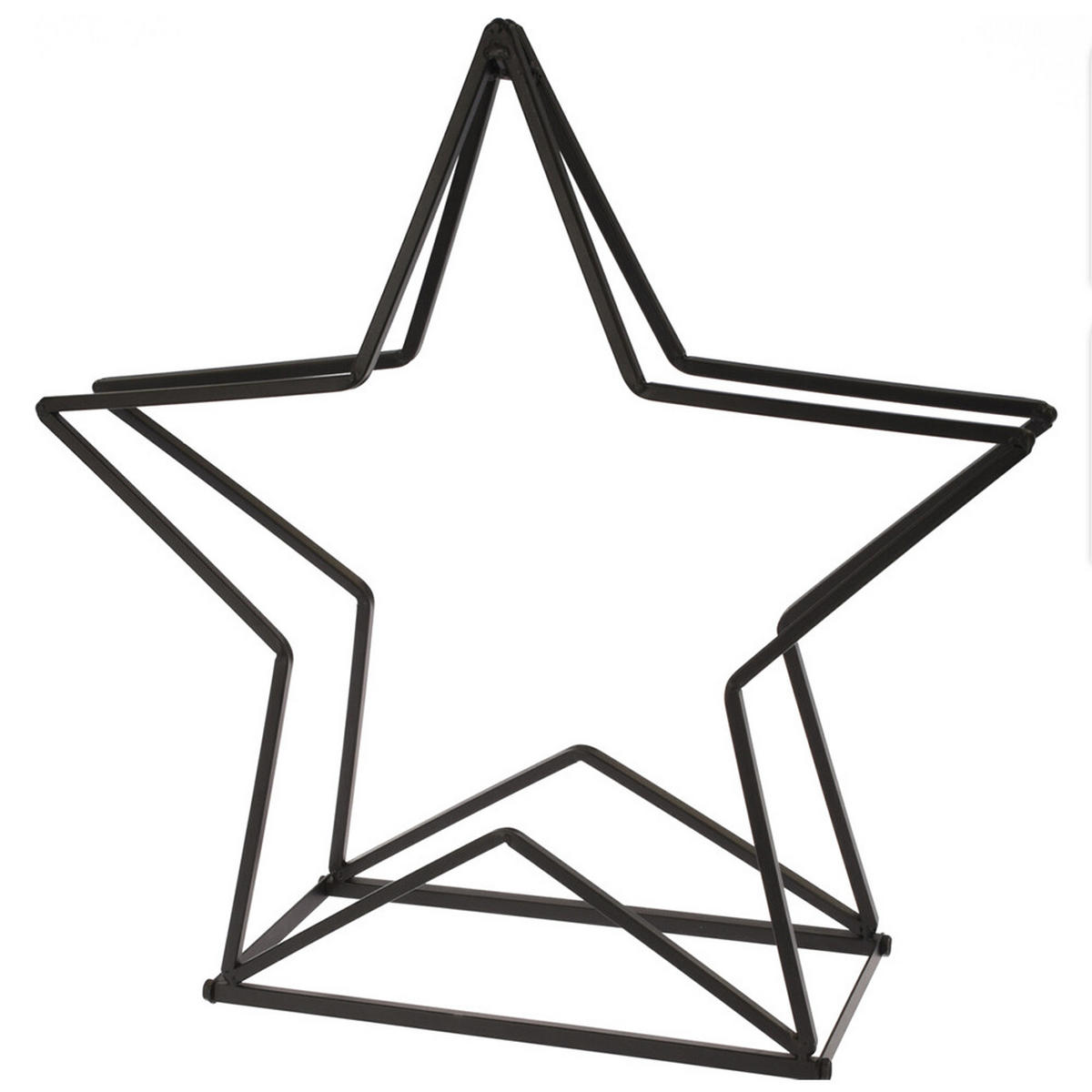 KAMINHOLZSTÄNDER Stern Schwarz 14/14/32 cm Metall - Schwarz, Metall (14/32/14cm) - Mondex