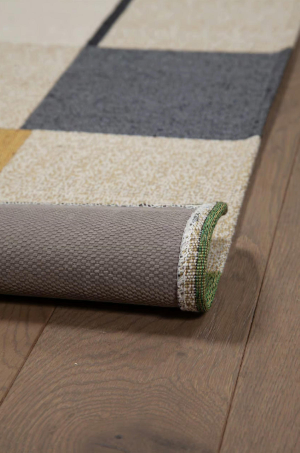 TEPPICH Flur Wolle & Baumwolle ARON Grün 60x240 cm - Grün, Naturmaterialien (60/240cm) - Novatrend