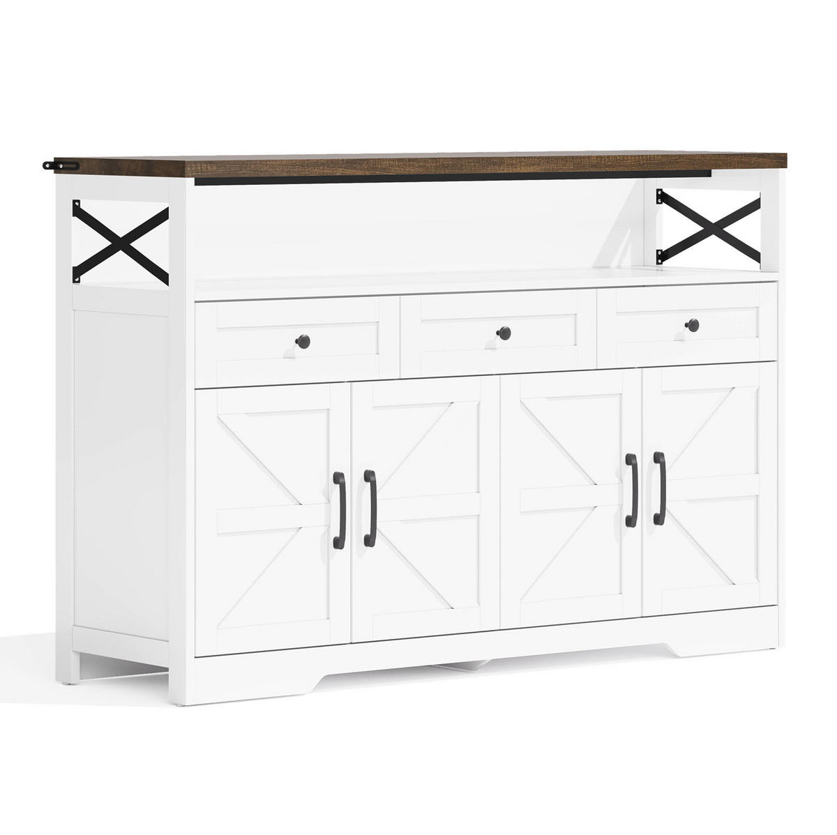 SIDEBOARD 140/35/95 cm aus MDF mit 3 Schubladen und 2 Türen Braun/Weiß - Braun, Holzwerkstoff (140/95/35cm) - Modenvie