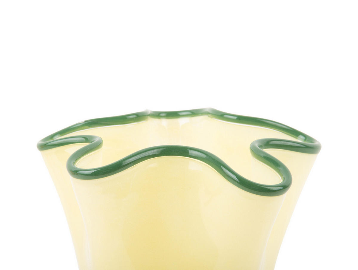 VASE Glas Ruffles 31,5 cm - Grün, Glas (19.5/22cm) - Present Time