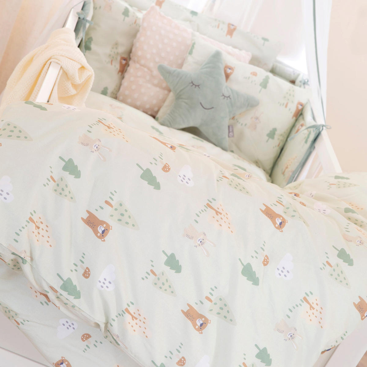 BABYBETTWÄSCHE Woodland Buddies - 100 x 135 cm - Grün, Textil (100/135cm) - Roba