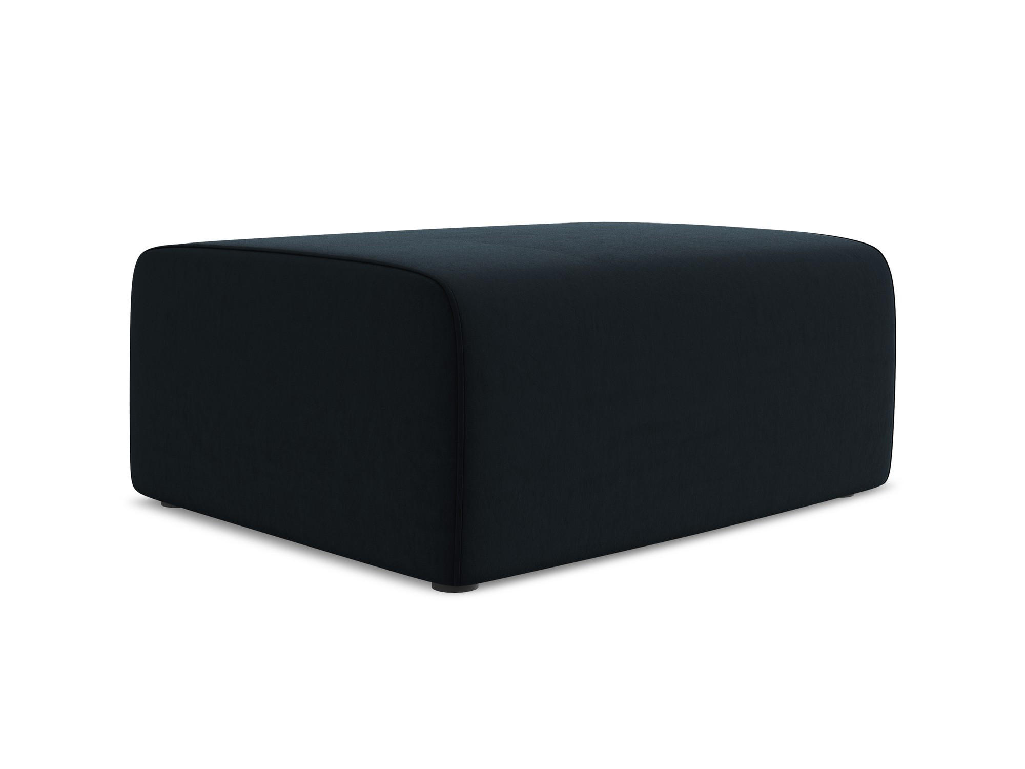 POUF Samt Stoff Blau - Blau/Schwarz, Kunststoff/Textil (90/80/60cm) - Makamii