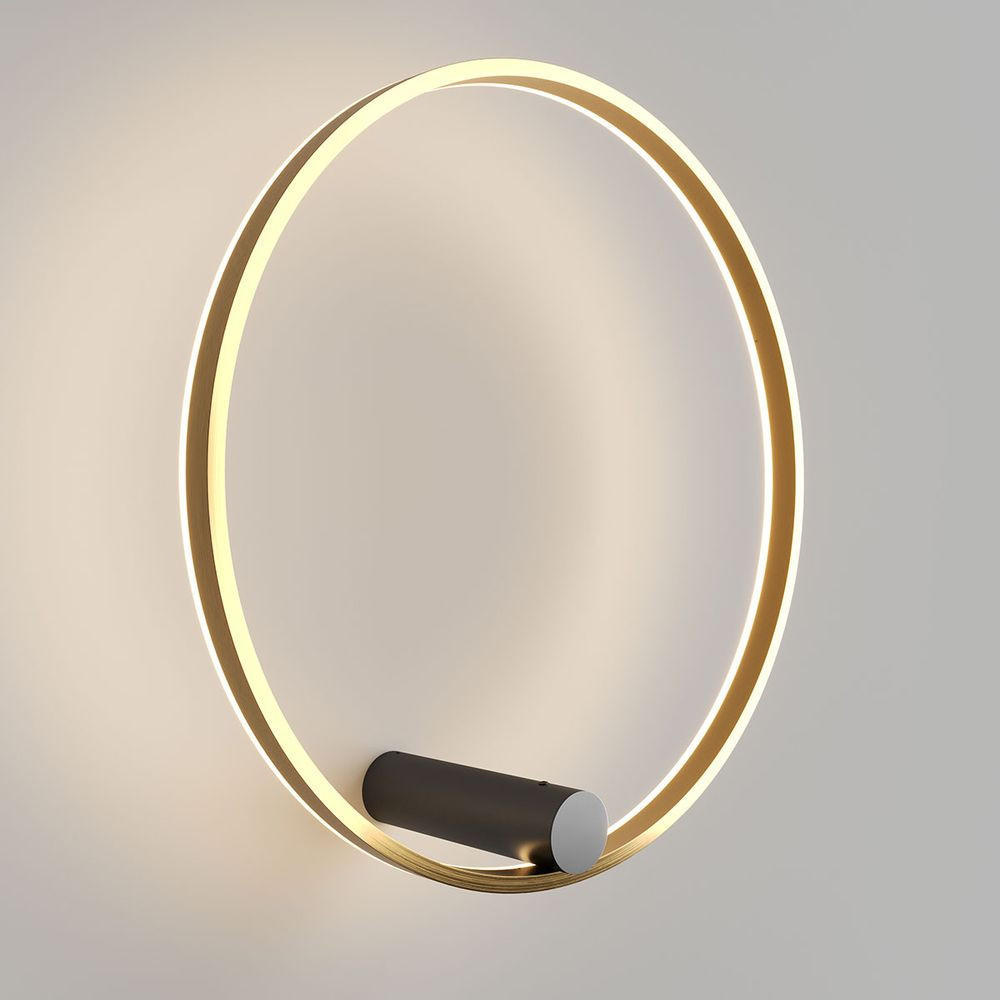 s.luce Led-Deckenlampe Schwarz, Gold 60x3.3x60 cm