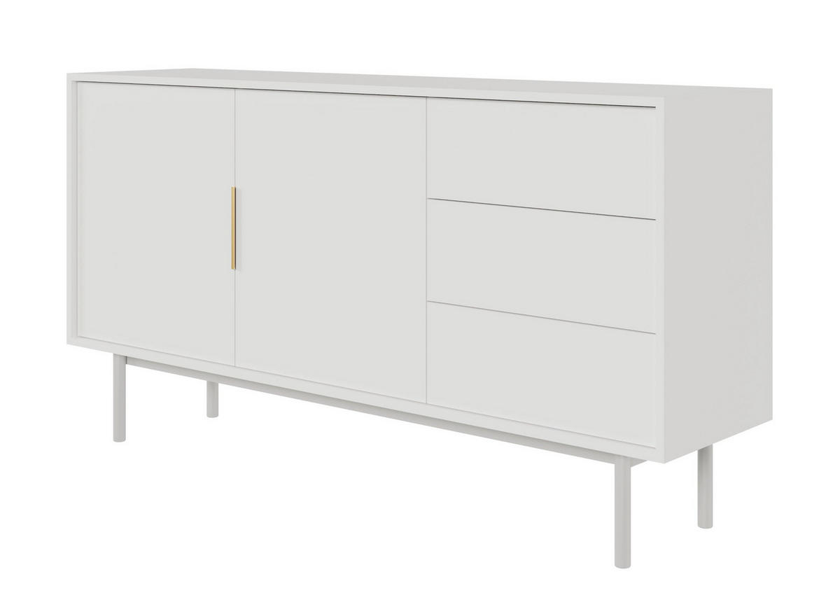 SIDEBOARD Viviaro Weiß 154 cm - Goldfarben/Weiß, Holz/Holzwerkstoff (154/82/39cm) - Selsey