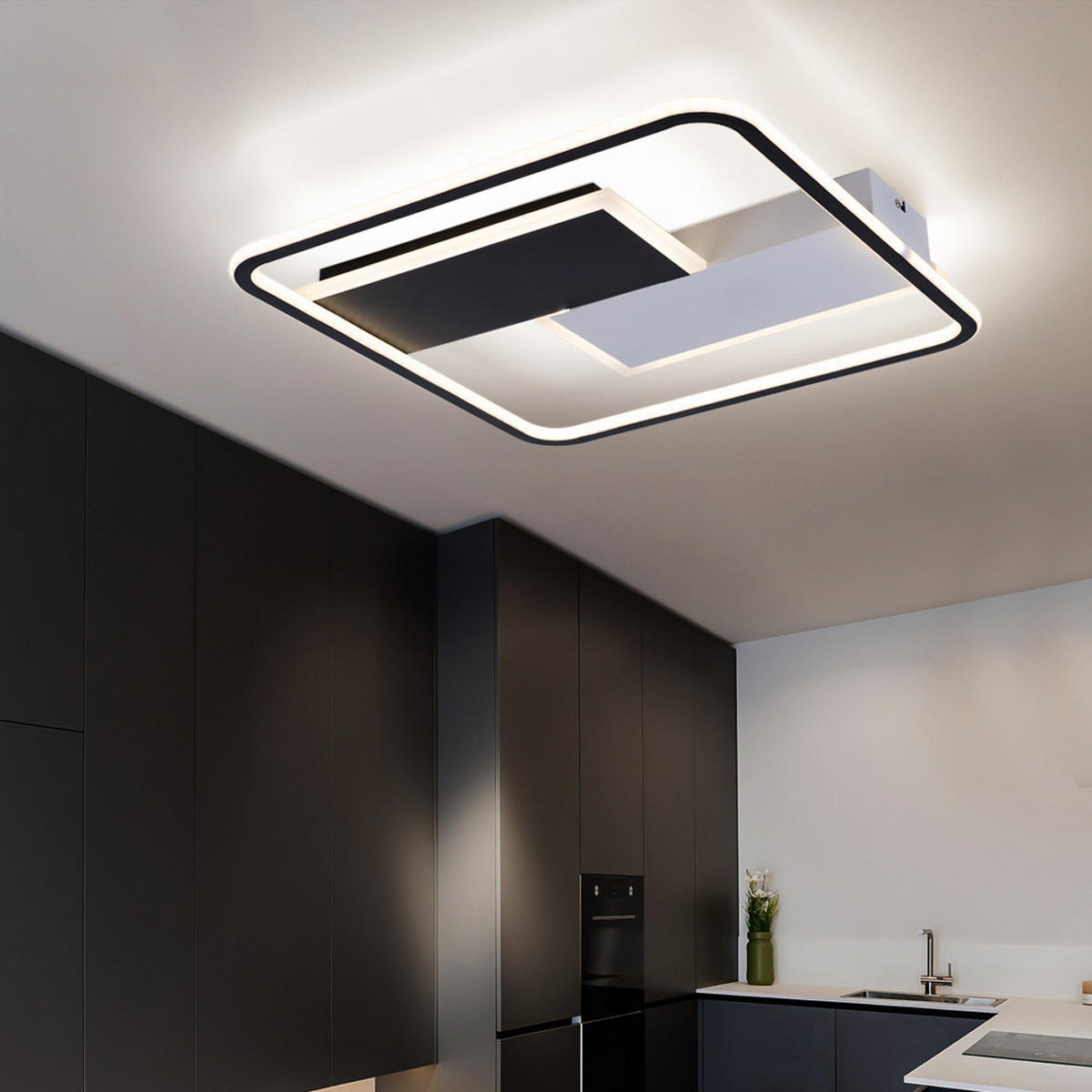 LED DECKENLEUCHTE Jenna Weiß Metall - Weiß, Metall (51/51/6cm) - Globo Lighting